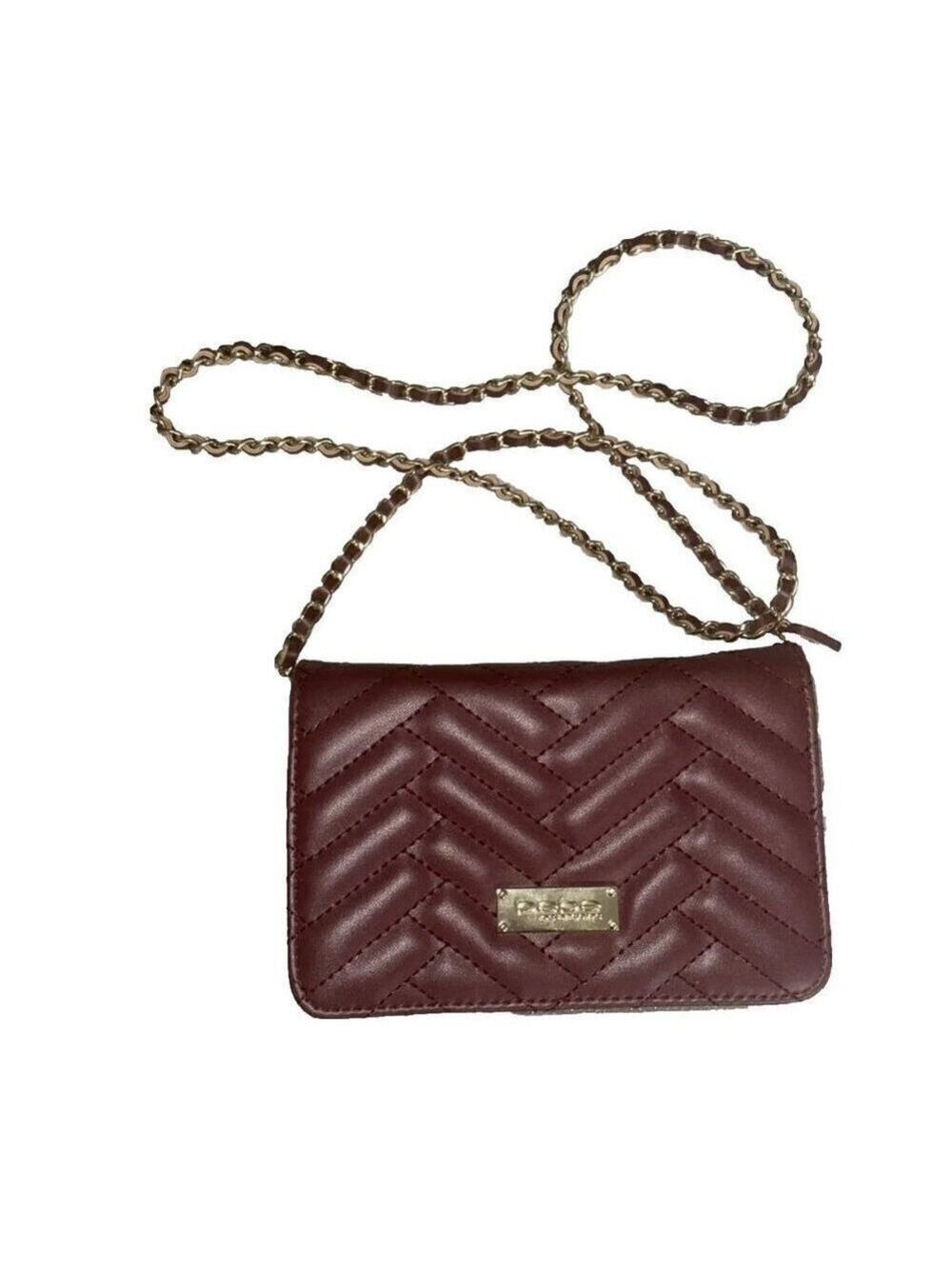Bebe Quilted “Sophia” Crossbody Bag in Wine Red, Maroon, Burgundy (NWOT)